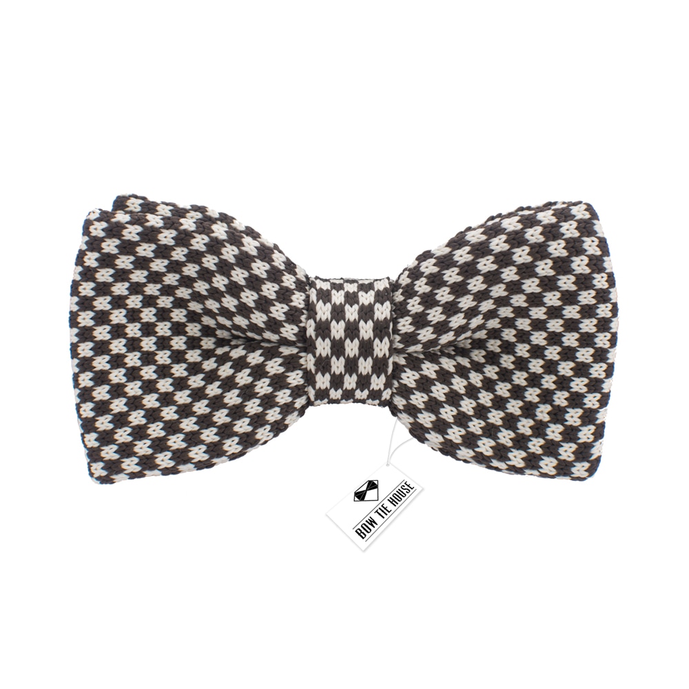 

Бабочка Bow Tie House трикотажная коричневая в бежевые лапки 09605