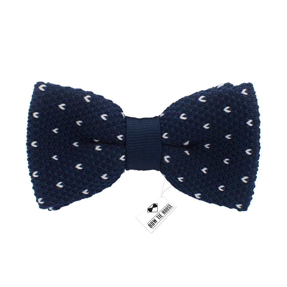 

Бабочка Bow Tie House вязаная темно-синяя в галочку 03471
