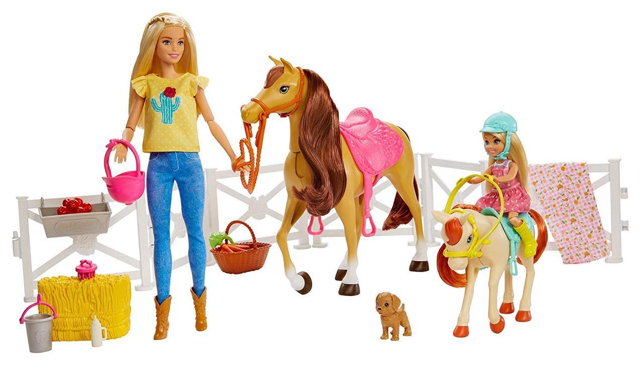 

Игровой набор Барби Верховая езда и объятия Barbie Hugs N Horses Playset, Blonde