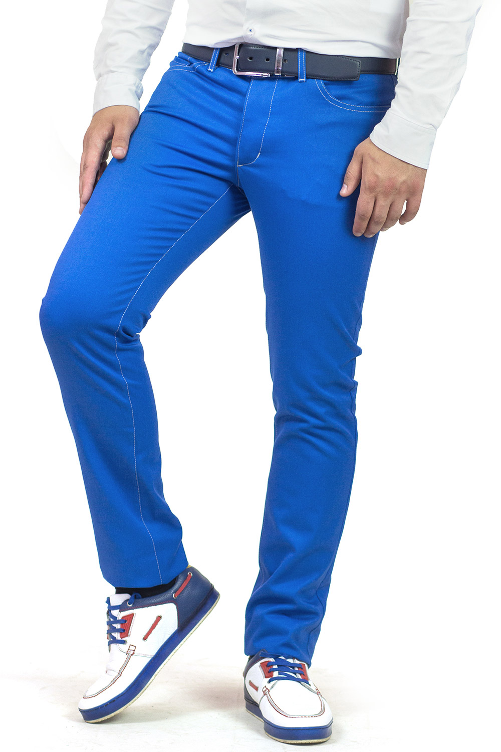 Синие брюки мужские