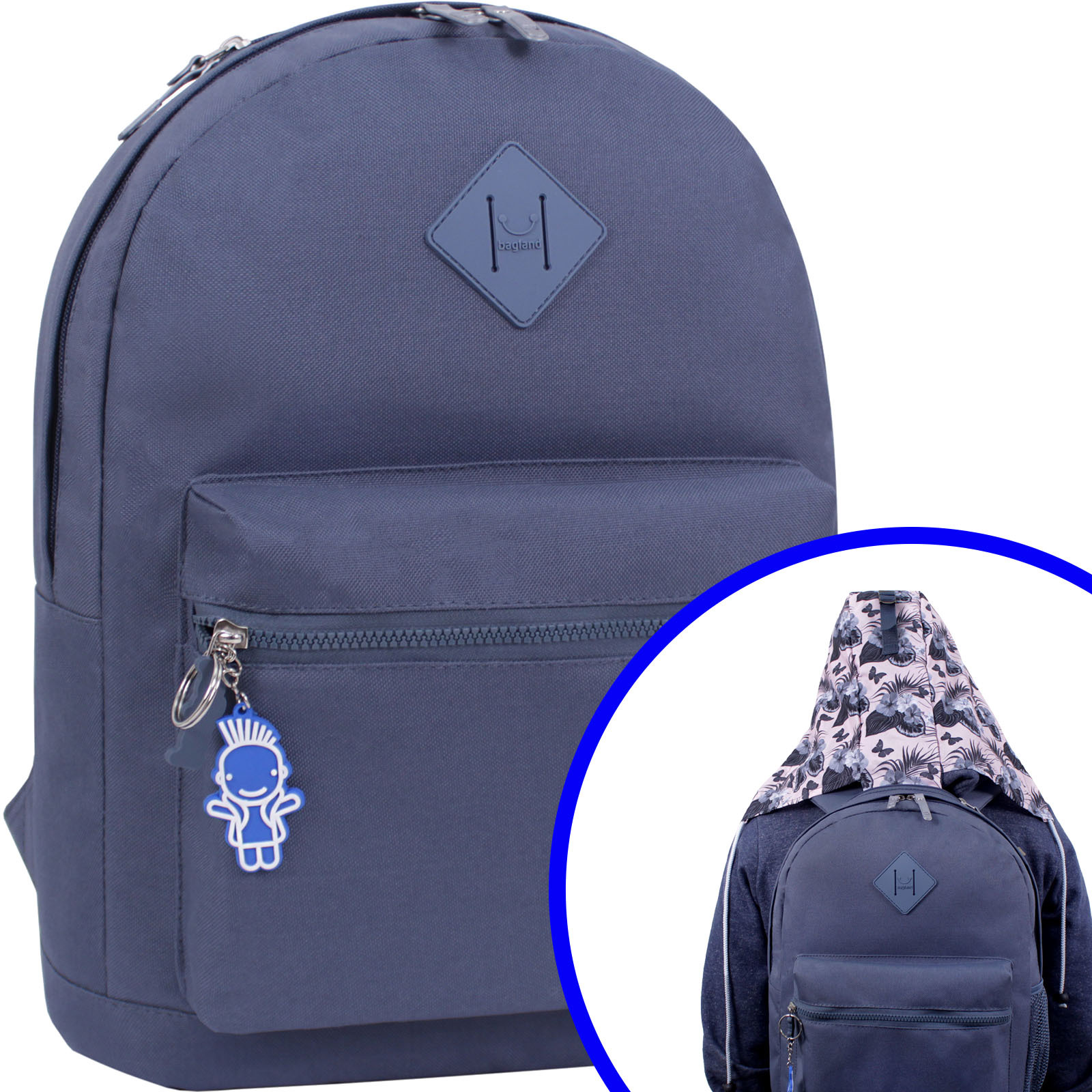 

Рюкзак Hood W/R 17 л. Bagland 38х29х15 см Серый 000015034