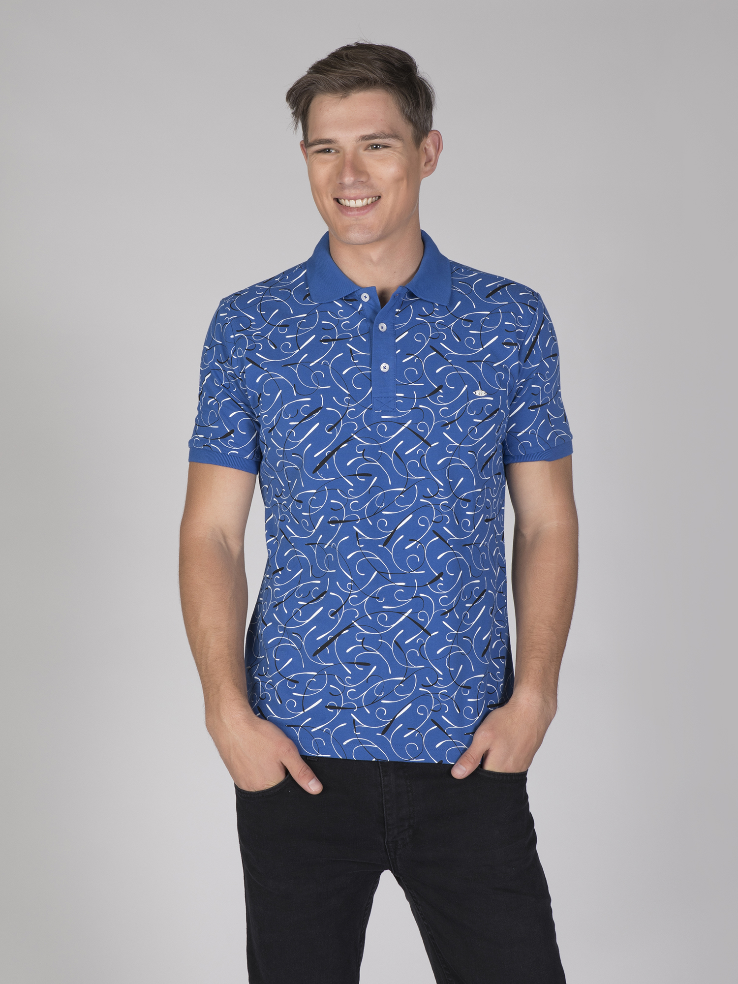 

Мужская футболка поло FELIX HARDY Синяя 2XL