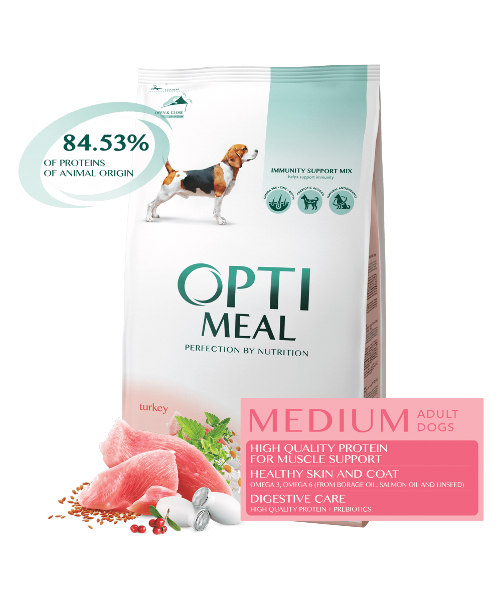 

Сухой корм для собак Optimeal средних пород с индейкой 1,5 кг (854015)