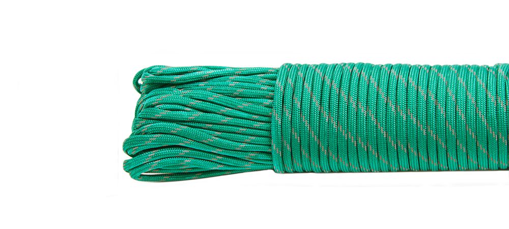 

Паракорд светоотражающий emerald green #r3086, Paracord Type III reflective (30 метров)
