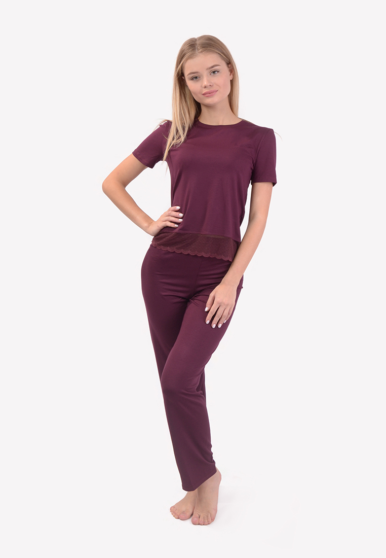 

Комплект футболка штаны N.EL. 1132-92 XXL марсала 50086