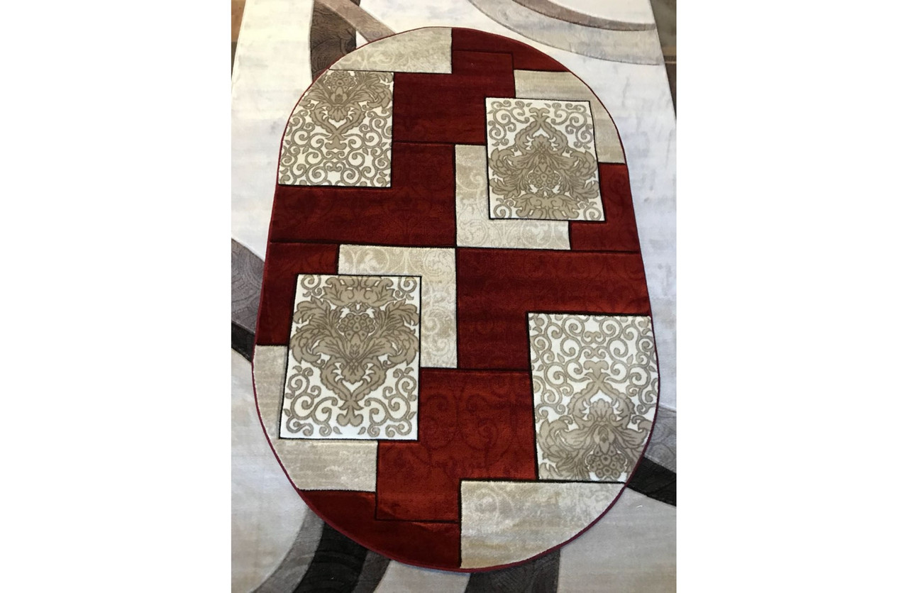 

Ковер стриженный Greencarpet MERAL 1682 RED 2,00x4,00 Овал