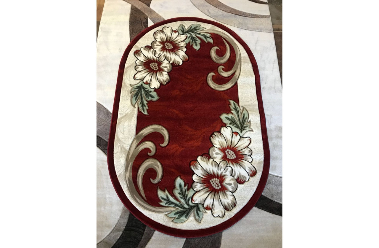 

Ковер стриженный Greencarpet MERAL 131 RED 1,50x3,00 Овал