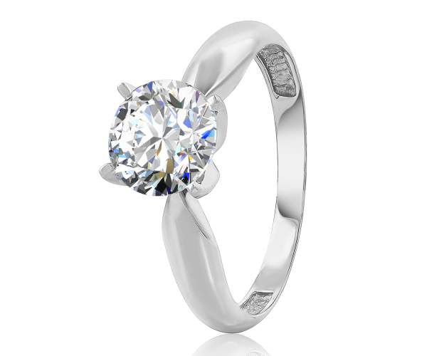 

Кольцо с SWAROVSKI Zirconia "Абсолют", белое золото, КД4117/1SW, 16.5 размер