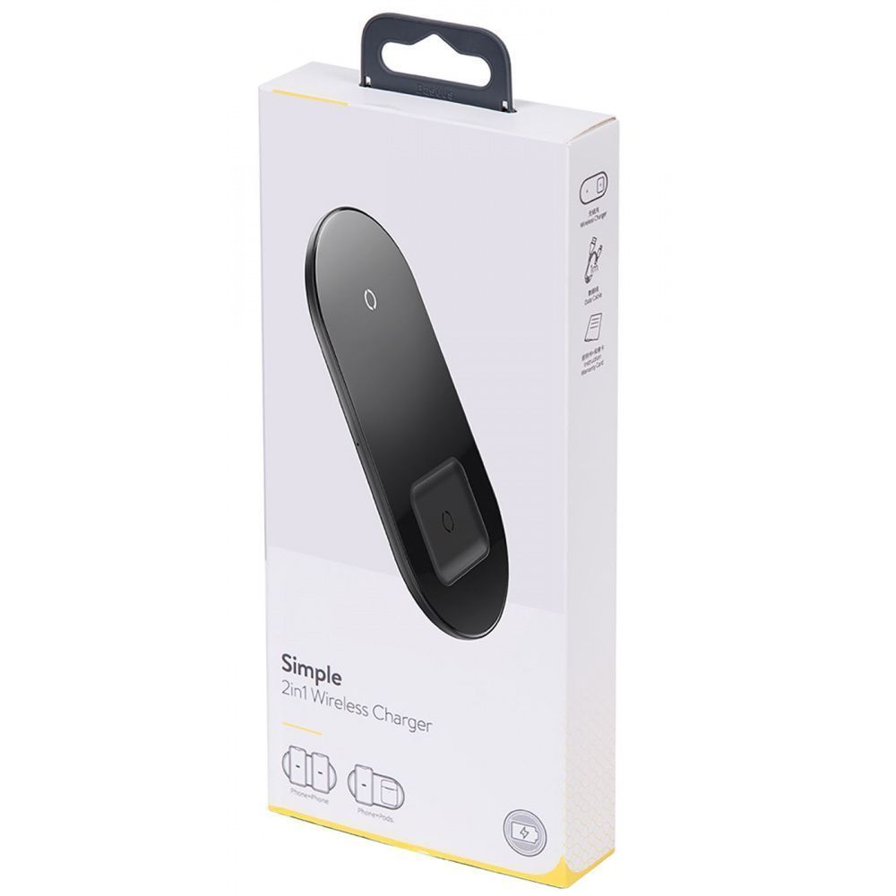 

Беспроводное зарядное устройство Wireless Charger Baseus Simple 2in1 18W black