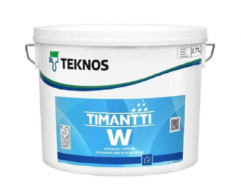

Грунт для влажных помещений TEKNOS TIMANTTI W паронепроницаемый прозрачно-зеленый 2,7л