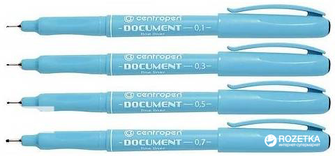 

Набор ручек лайнеров Centropen Document 4 шт Черный (2631/4/BL)