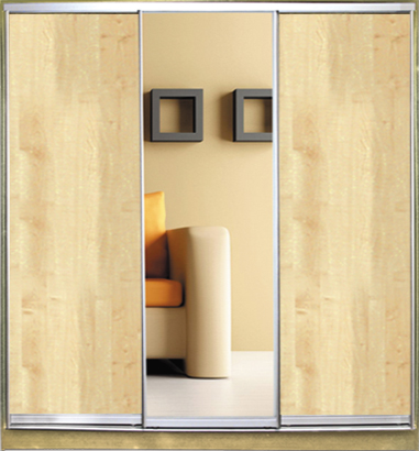 

Шкаф купе Luxe Studio Стандарт-1 ДСП/Зеркало 2400x2200x450 трехдверный