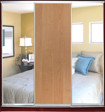 

Шкаф купе Luxe Studio Стандарт-1 ДСП/Зеркало-3 2400x2200x450 трехдверный