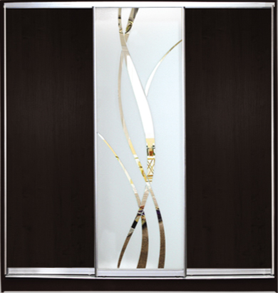 

Шкаф купе Luxe Studio Стандарт-1 ДСП/Зеркало с Пескоструем-1 2400x2000x450 трехдверный