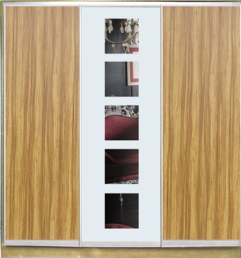 

Шкаф купе Luxe Studio Стандарт-1 ДСП/Зеркало с Пескоструем-3 2400x2000x450 трехдверный