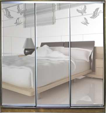 

Шкаф купе Luxe Studio Стандарт-1 Зеркало с Пескоструем-13 2200x2100x450 трехдверный