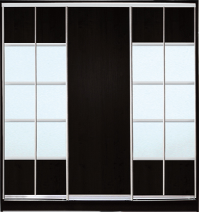 

Шкаф купе Luxe Studio Стандарт-1 ДСП/Зеркало с Пескоструем-13 2400x2200x450 трехдверный