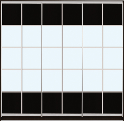 

Шкаф купе Luxe Studio Стандарт-1 ДСП/Зеркало с Пескоструем-14 2100x2000x450 трехдверный