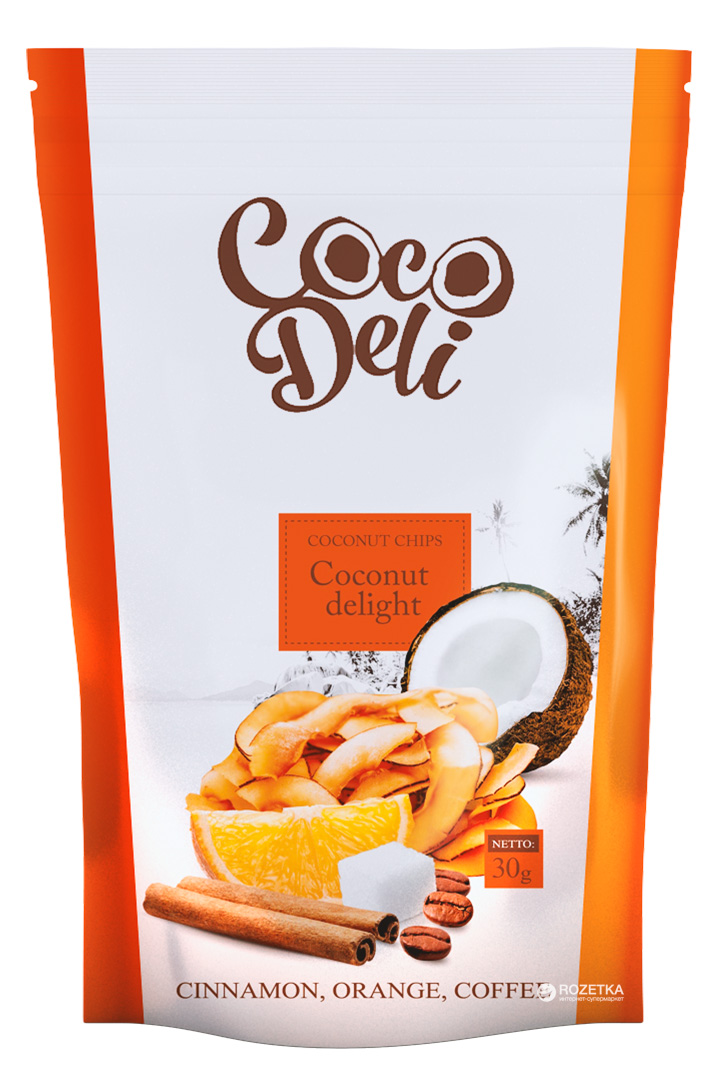 Акція на Упаковка чипсов кокосовых Coco Deli с апельсином, корицей и кофе 30 г х 18 шт (4820144210242) від Rozetka UA