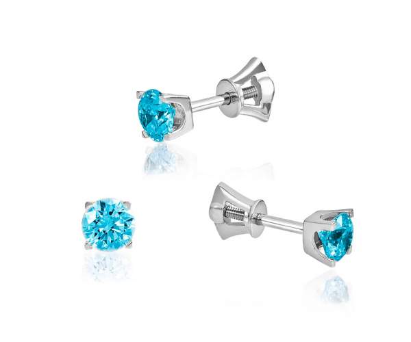 

Серьги-пусеты с камнями SWAROVSKI Zirconia, С4001/1GSWFBLUE