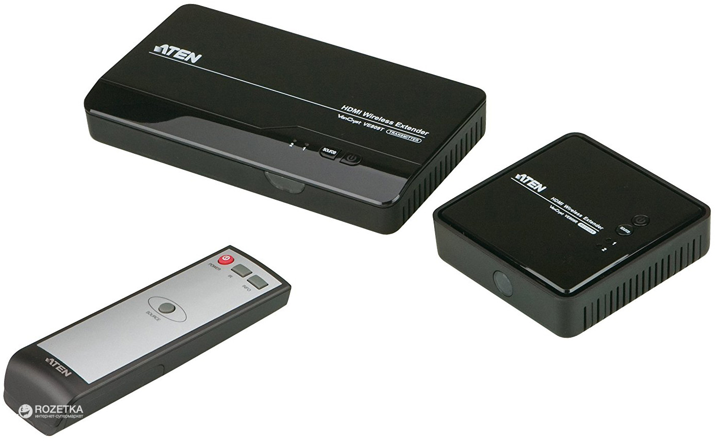 Акція на Видео-удлинитель беспроводной ATEN VE809 HDMI (VE809-AT-G) від Rozetka UA