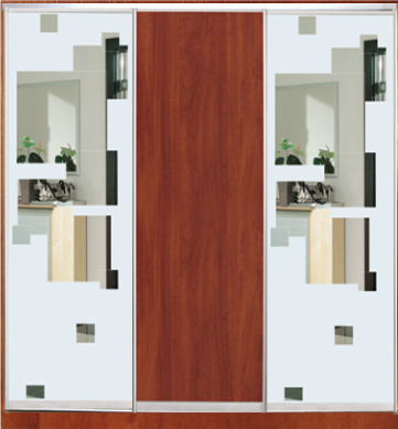 

Шкаф купе Luxe Studio Стандарт-1 ДСП/Зеркало с Пескоструем-9 2100x2400x450 трехдверный