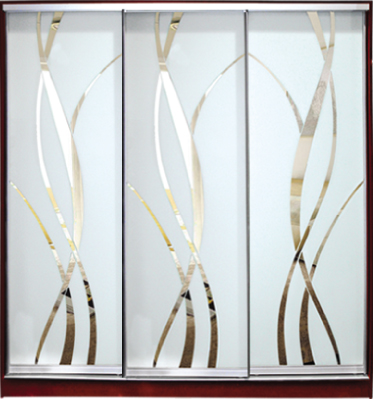 

Шкаф купе Luxe Studio Стандарт-1 Зеркало с Пескоструем-4 2200x2300x450 трехдверный