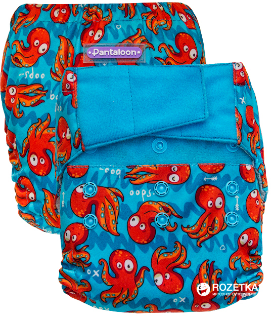 

Многоразовый подгузник Pantaloon 3-15 кг с вкладышем Осьминог и Бирюза (464178)