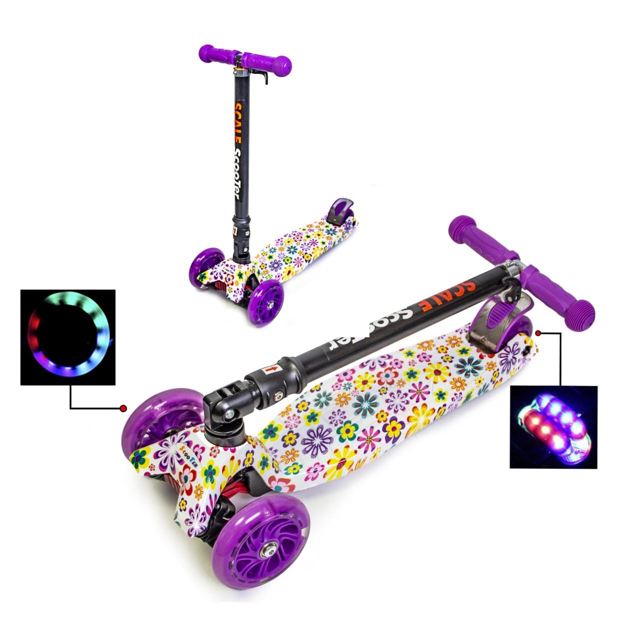 

Детский трехколесный самокат Best Scooter Maxi "Фиолетовые цветочки" со складной ручкой (3 колесный) 1523703342