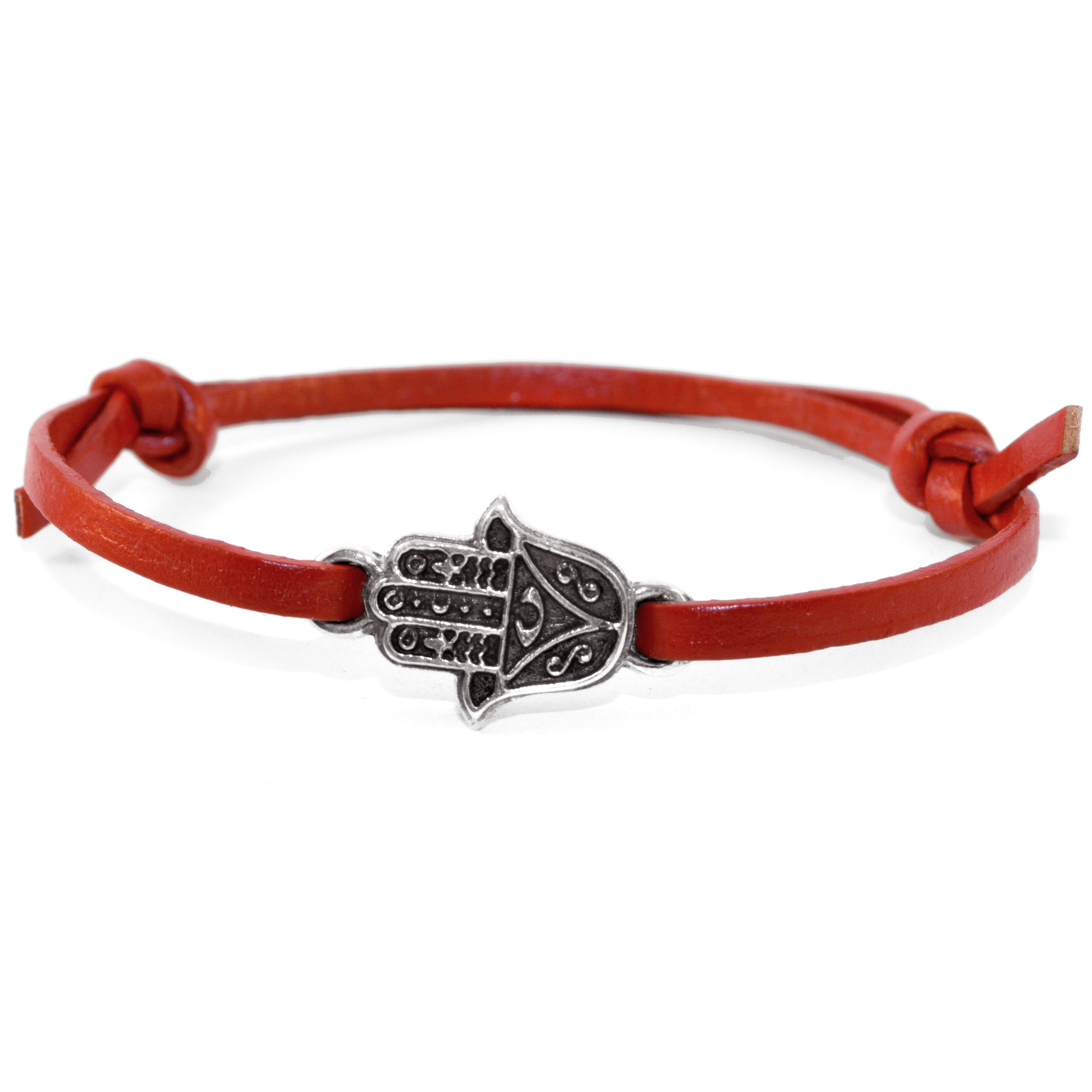 

Кожаный браслет с серебром EJ Hamsa EJB010-1