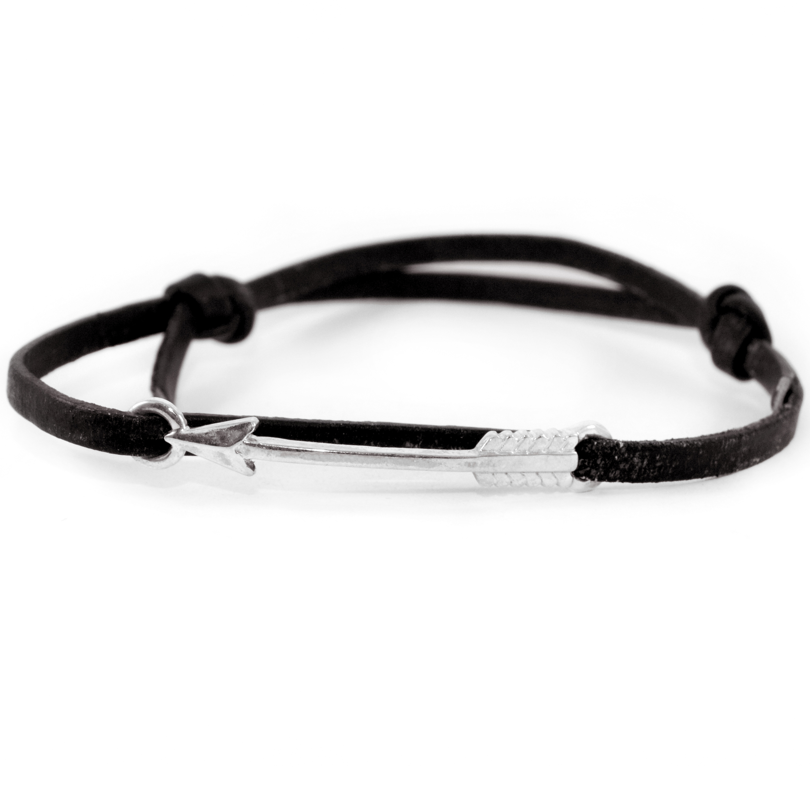 

Кожаный браслет с серебром EJ Arrow EJB002-1