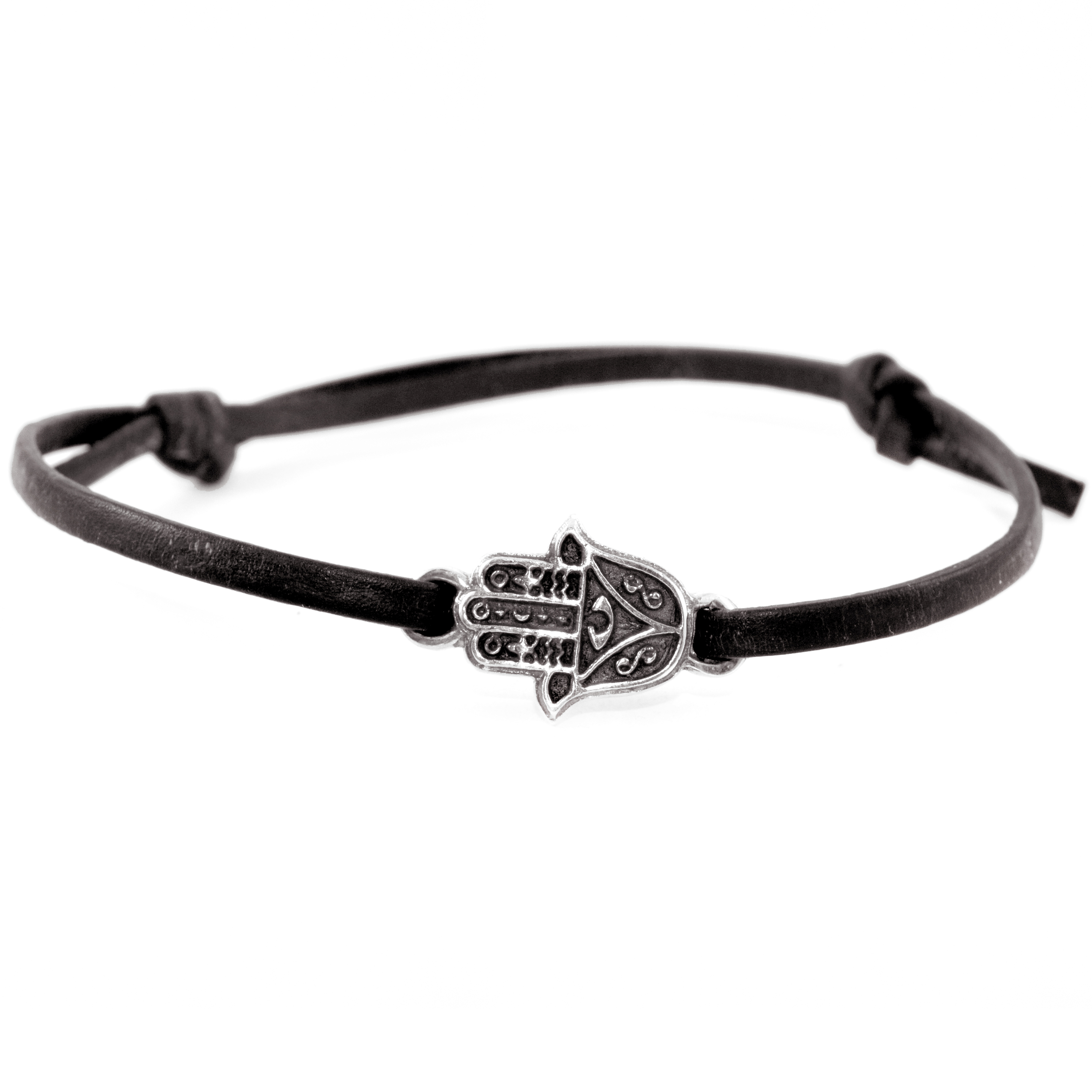 

Кожаный браслет с серебром EJ Hamsa EJB010-2