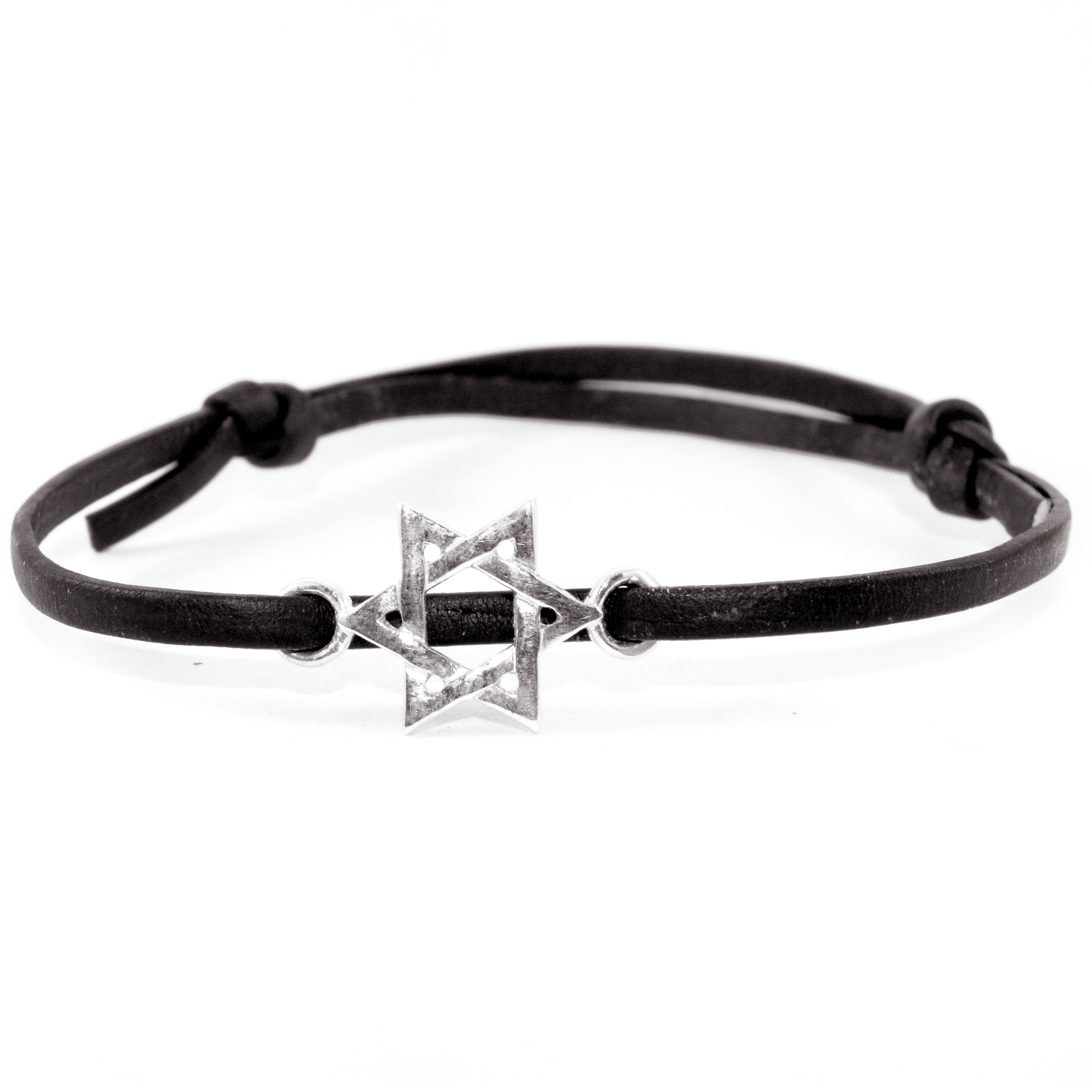 

Кожаный браслет с серебром EJ Star of David EJB025-1