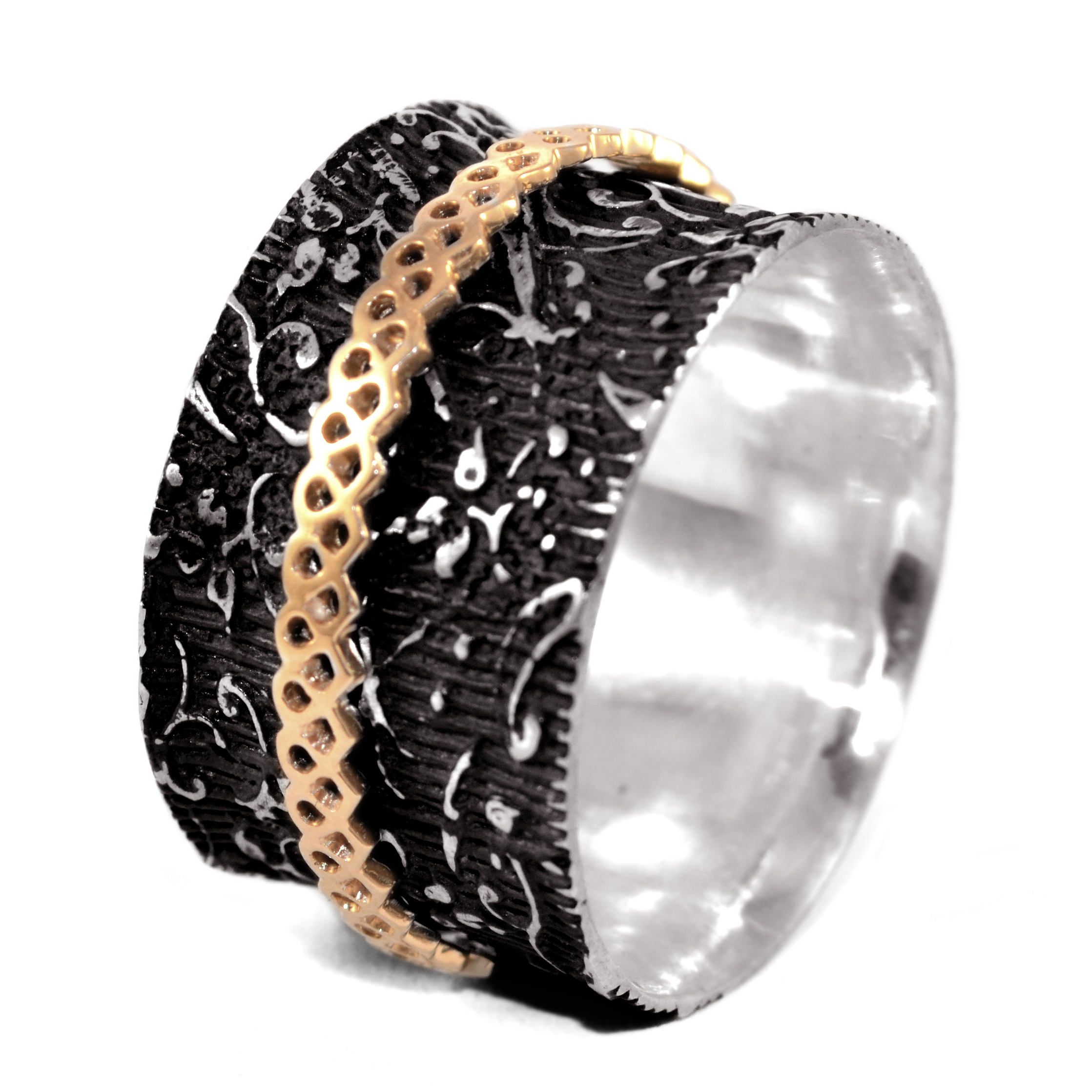 

Серебряное кольцо перстень с золотом EJ Mme Moustache 15.5 EJK029