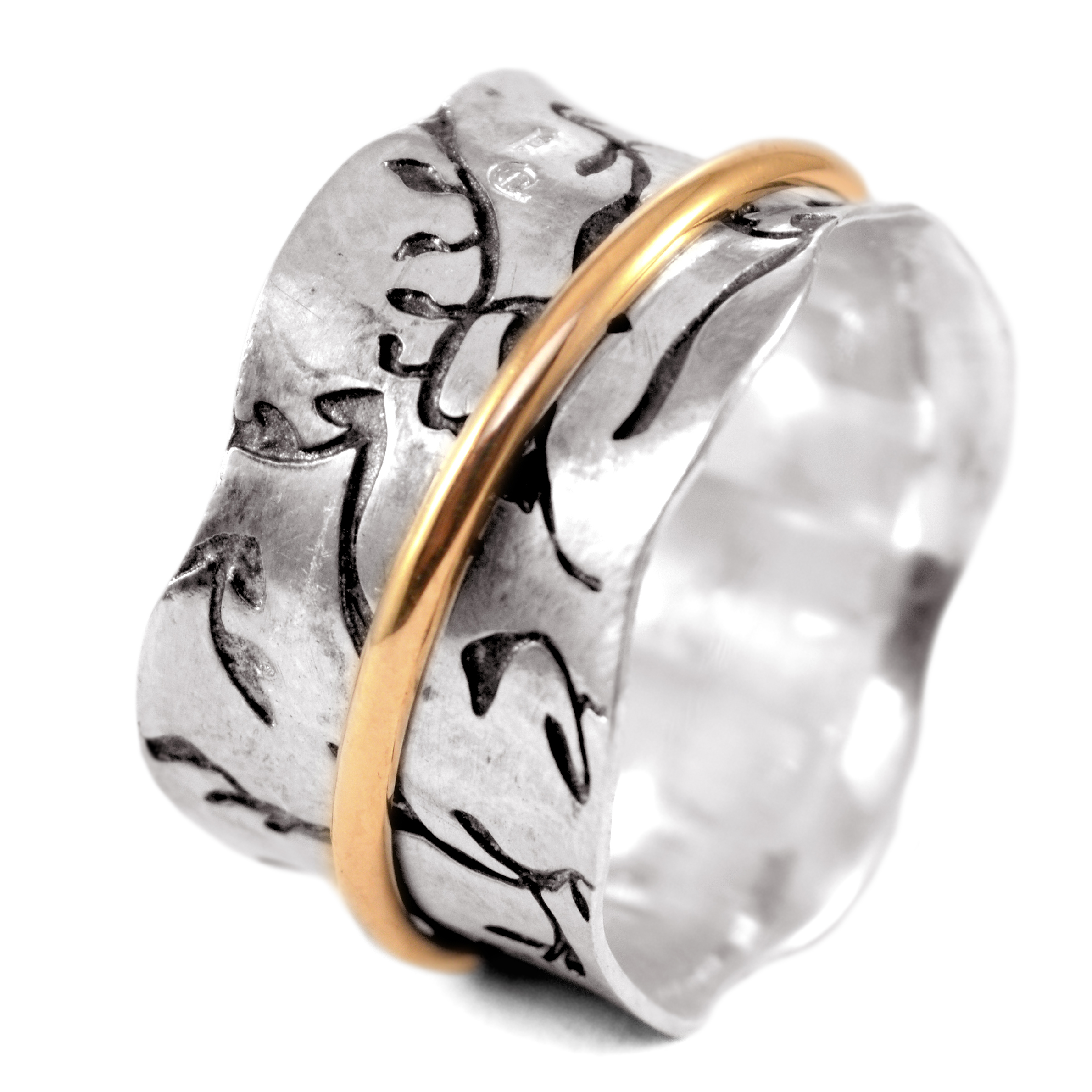 

Серебряное кольцо перстень с золотом EJ Hedera helix 19.5 EJK020