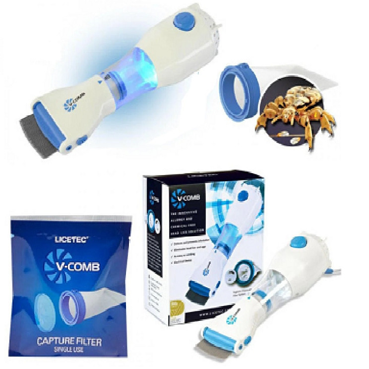 

Расческа электрическая для удаления вшей и блох V-Comb Licetec + Подарок