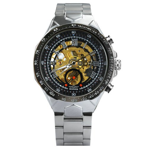 

Мужские наручные часы (8067 Silver-Black-Gold Red) Winner 45 мм 000018033