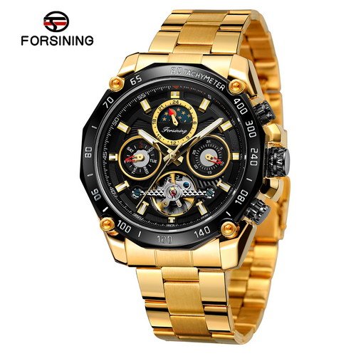 

Мужские наручные часы (6913 Gold-Black) Forsining 43 мм Золотой 000018010