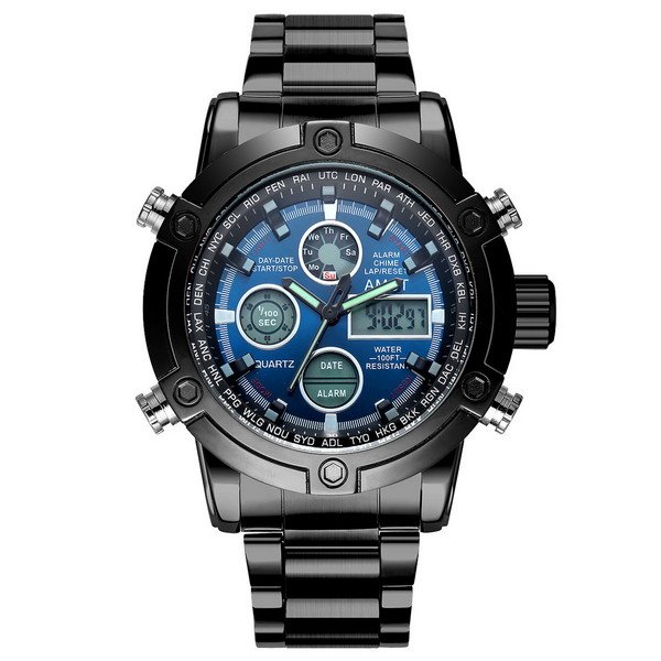 

Мужские наручные часы (3022 Metall Black-Blue) AMST 000018087