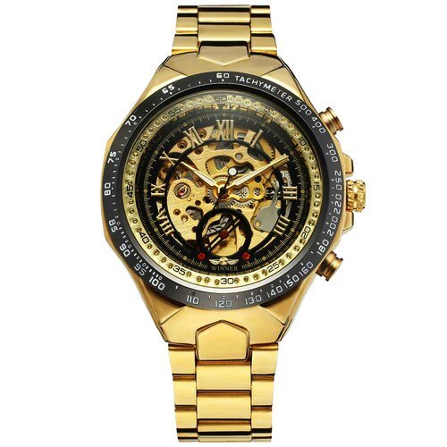 

Мужские наручные часы (8067 Gold-Black-Black Red Cristal) Winner 45 мм Золотой 000018034