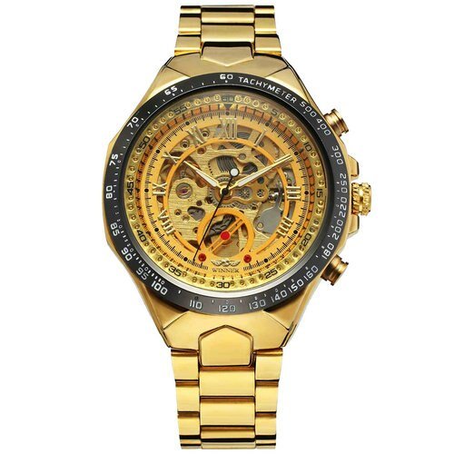 

Мужские наручные часы (8067 Gold-Black-Gold Red Cristal) Winner 45 мм Золотой 000018032