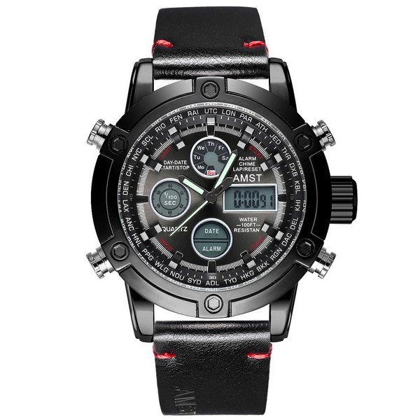 

Мужские наручные часы (3022 All Black Smooth Wristband) AMST 50 мм Черный 000018091