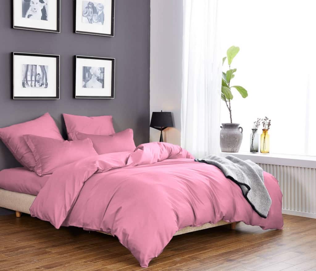 

Однотонное постельное белье из сатина CottonTwill 145х215 см Розовый 000017634