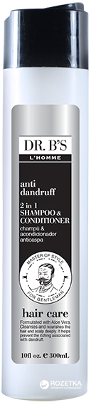 Акция на Шампунь-кондиционер 2 в 1 Dr. B’s L’Homme Anti Dandruff 2in1 Shampoo&Conditioner 300 мл (755439352854) от Rozetka UA