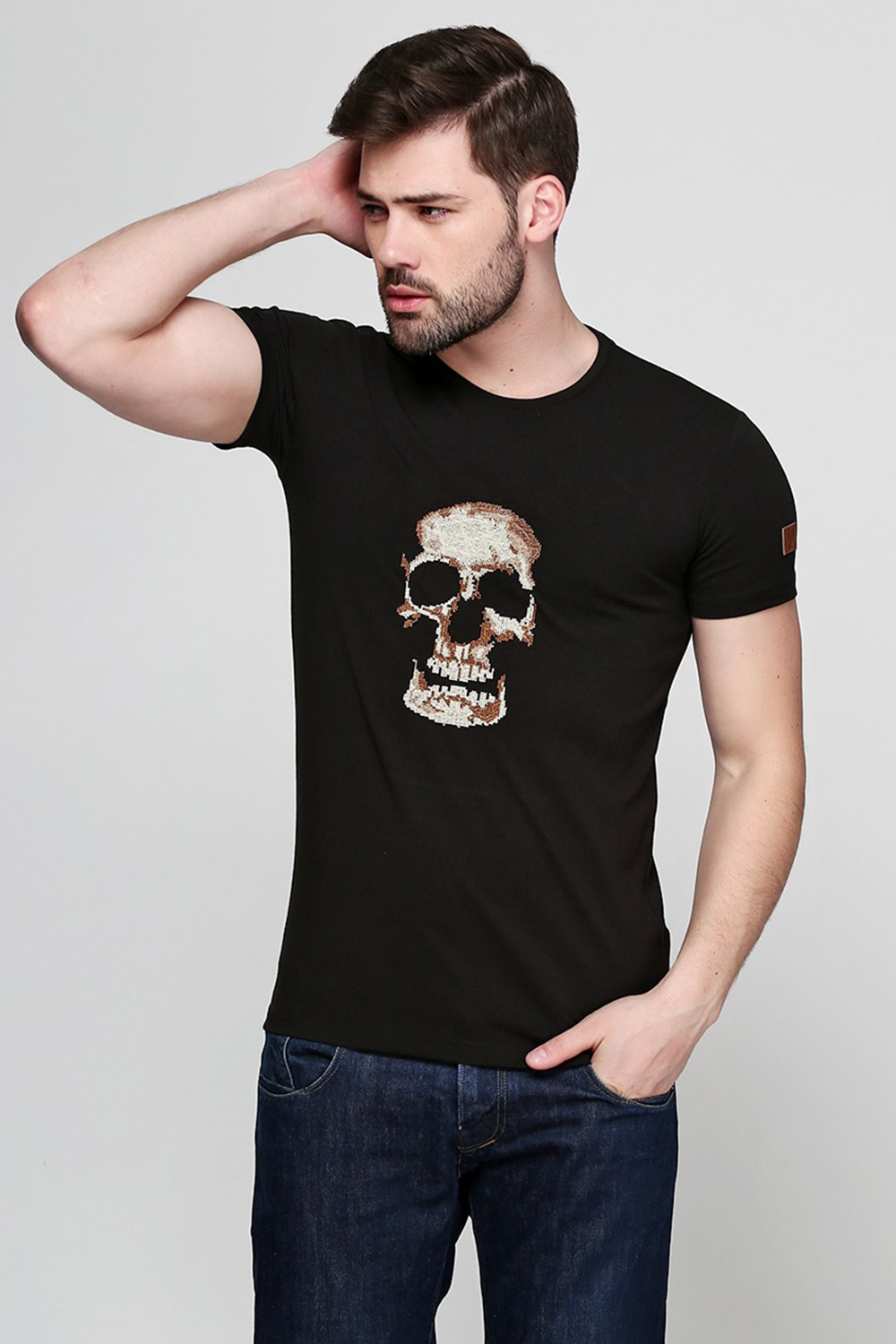 

Мужская футболка (F-412-4) Maksymiv 2XL Черный 000017814