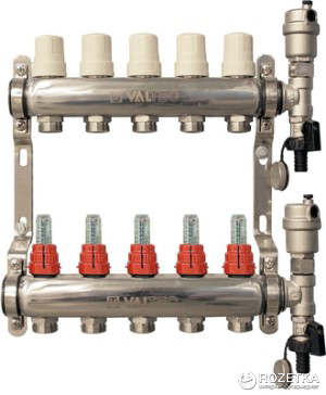 

Коллекторная группа VALTEC со встроенными расходомерами в сборе 1"х 3/4" евроконус (6 вых.) (VTc.589.EMNX.0606)