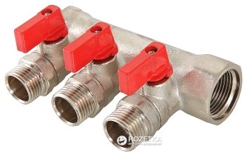 

Коллектор VALTEC с отсекающими кранами 3/4" х 1/2" (3 вых.) (VTc.580.N.0503)