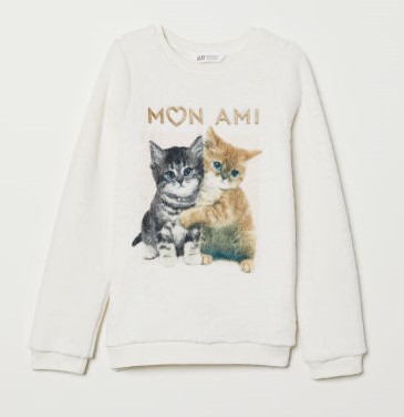 

Свитер меховушка H&M Mon Ami с котятами молочный 92