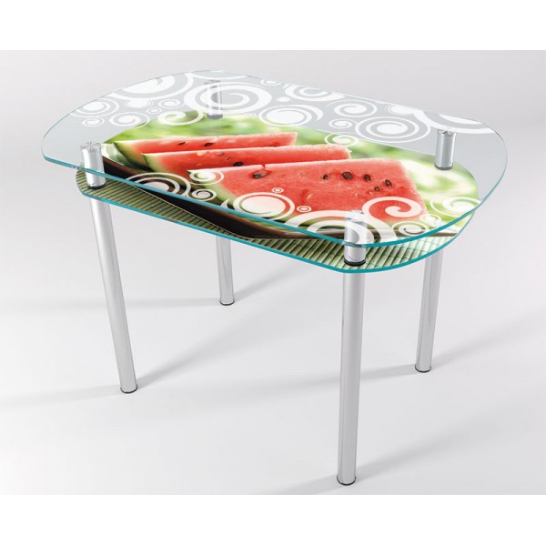 

Стол стеклянный "Jam" Арбуз KT-03 100х60 см