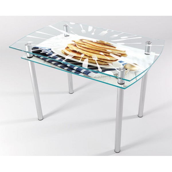 

Стол стеклянный "Jam" Блинчики KT-02 110х70 см